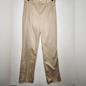 Eddie Bauer Khaki Chinos Classic Stretch Straight-Leg Side Zipper Women's Size 6